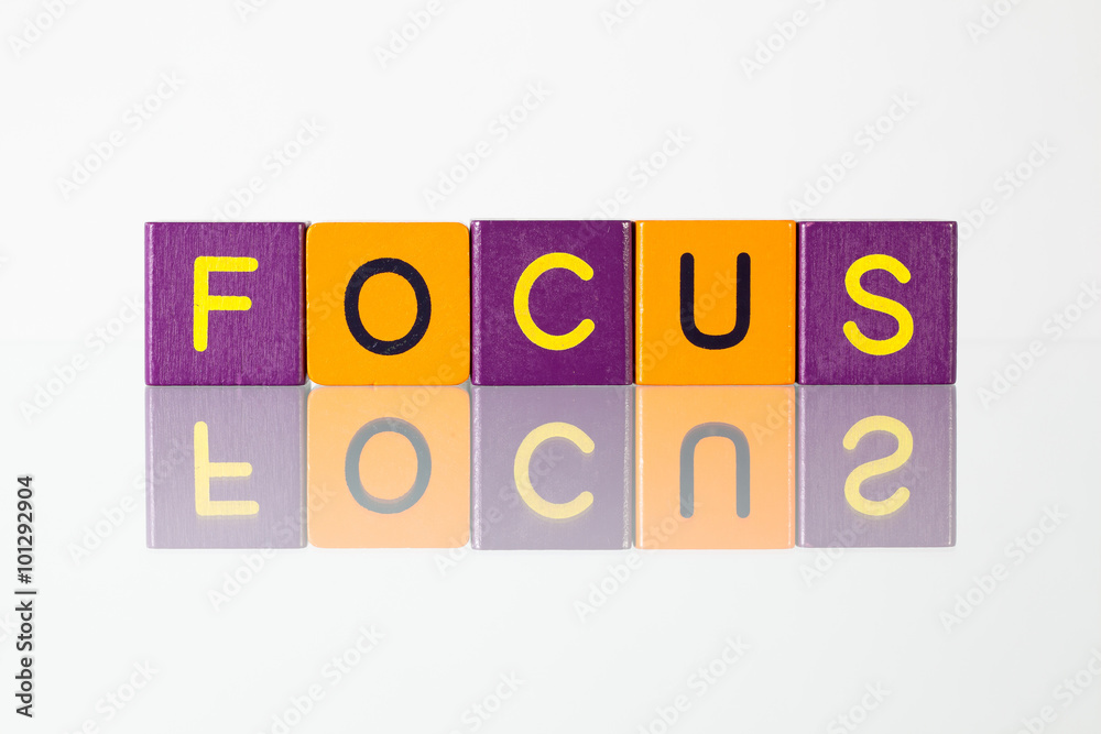 Focus - an inscription from children's blocks Focus - an inscription from children's blocks