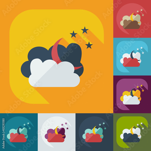 Flat modern design with shadow icons Muslim heaven