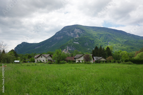 French village between mountains