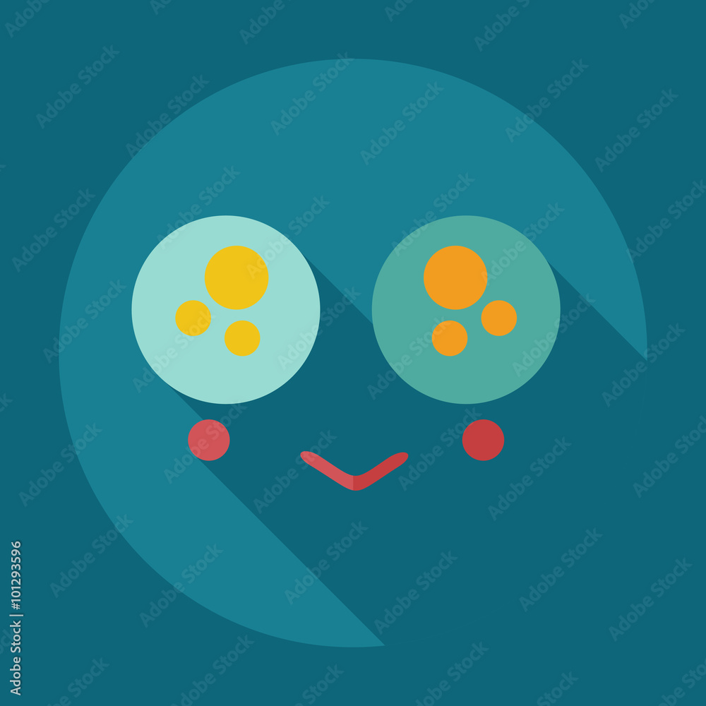 Flat modern design with shadow icons confused smiley Flat modern design with shadow icons confused smiley