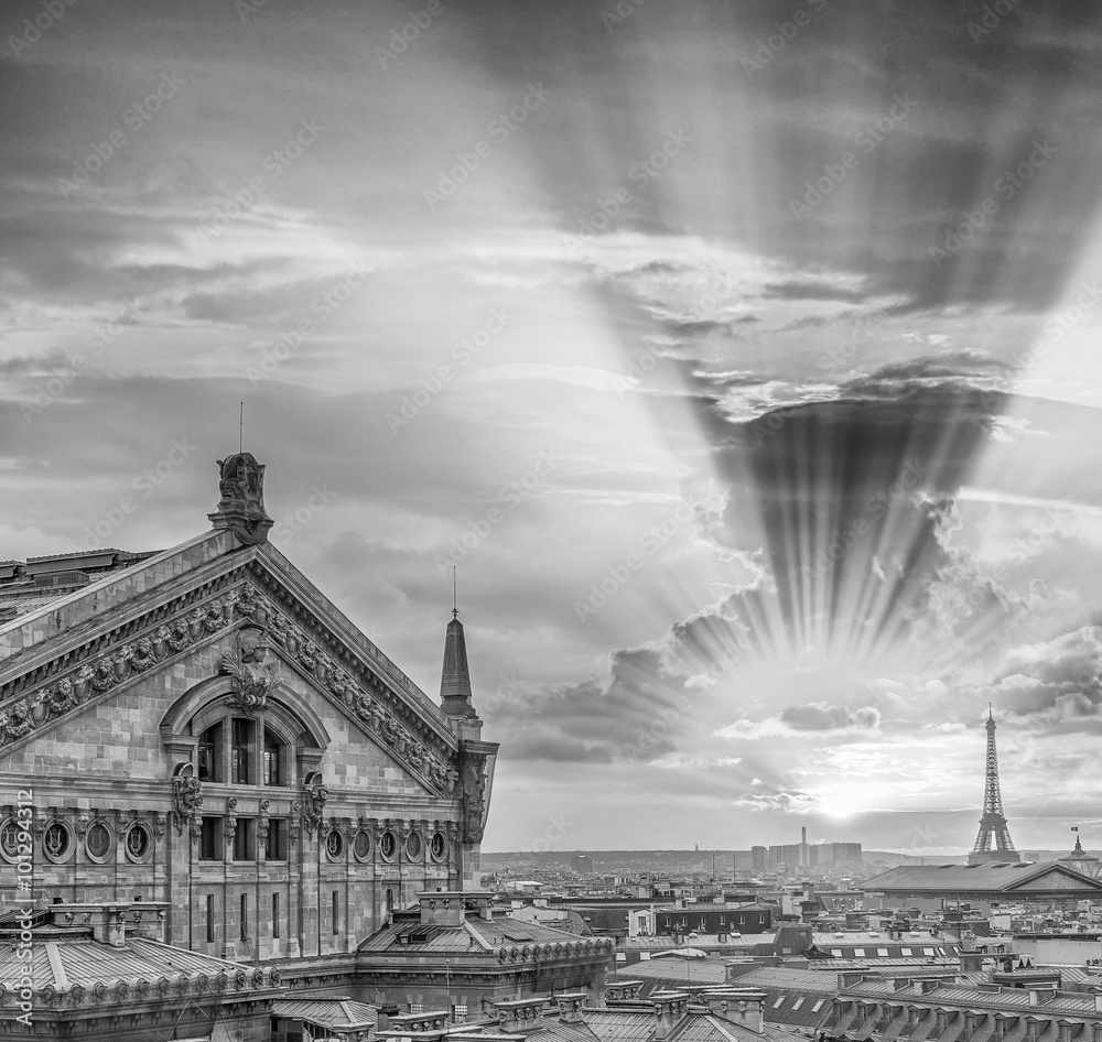 Black and white view of Paris - France Black and white view of Paris - France