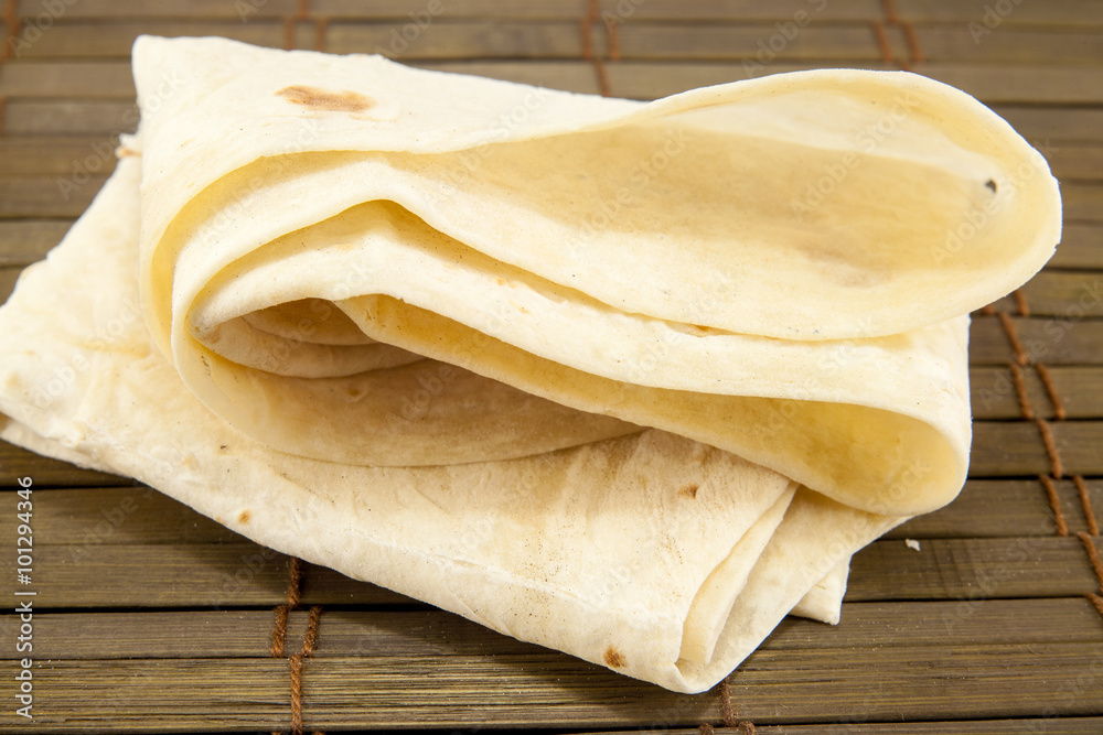 Large thin pita bread, isolated Large thin pita bread, isolated