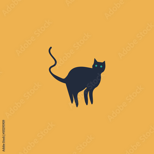 Evil Cat silhouette, vector