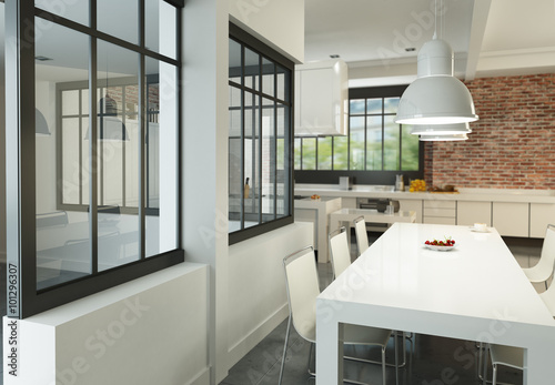 Boho chic loft kitchen