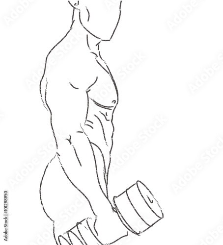 Man chest illustration bodybuilding vector