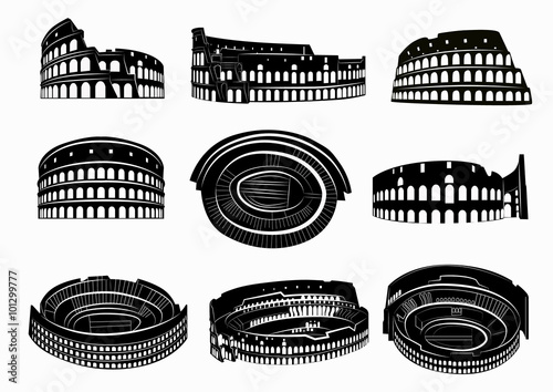 Obraz na płótnie Different views of roman Colosseum