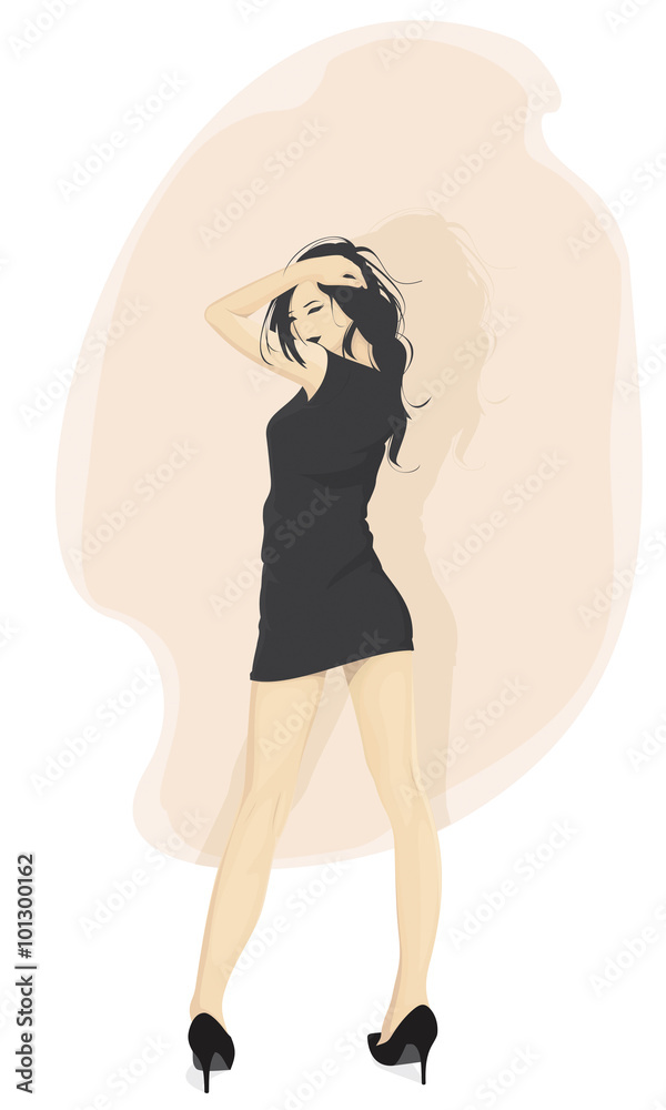 Sexy girl in a black dress Sexy girl in a black dress