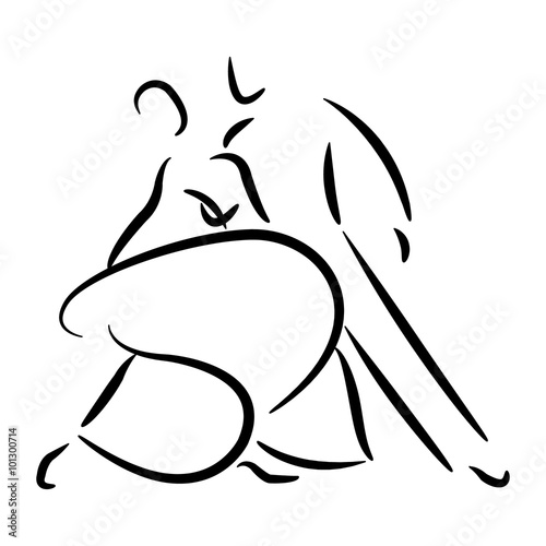 Dancing couple isolated silhouette 