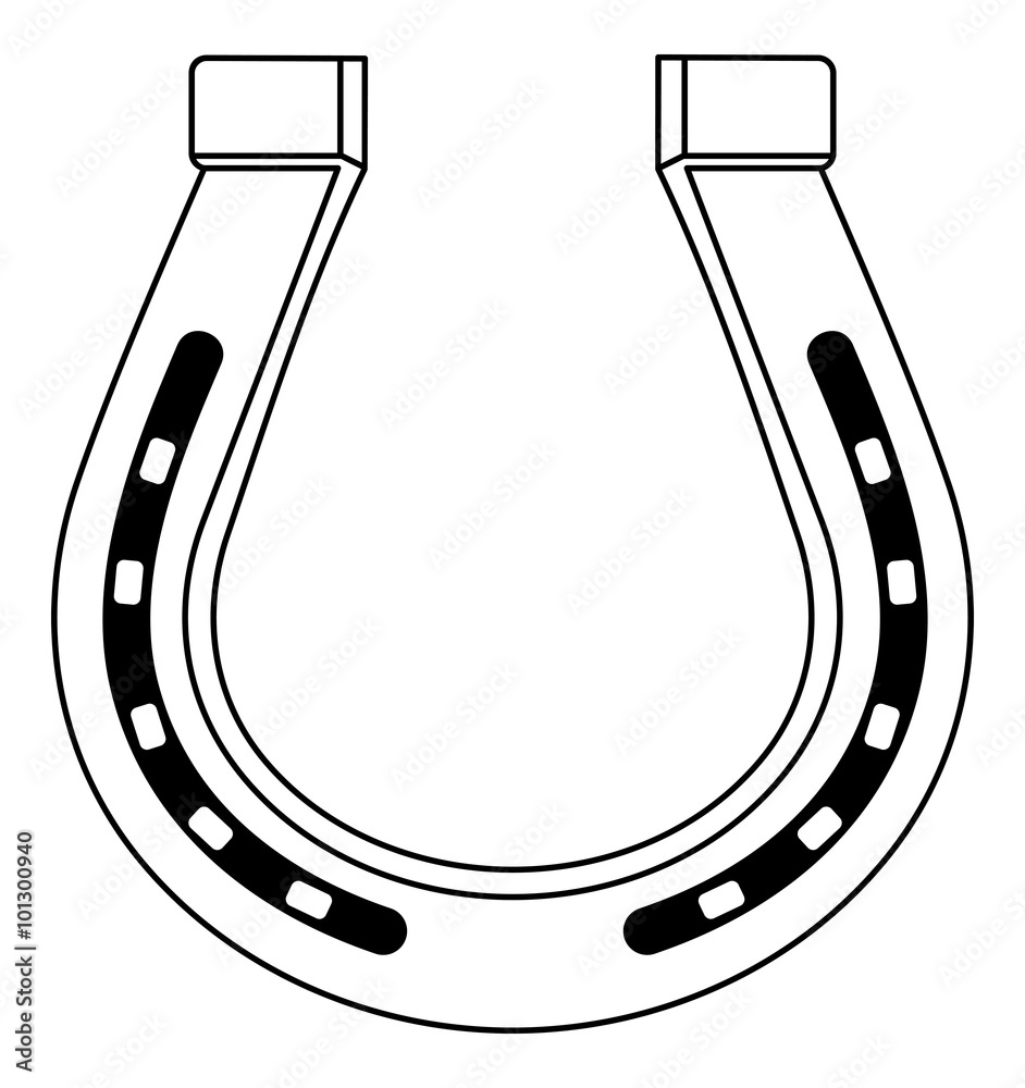Horseshoe outline Stock Vector | Adobe Stock