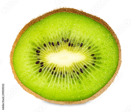 green kiwi slice isolated on white background photo