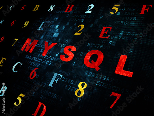 Database concept: MySQL on Digital background
