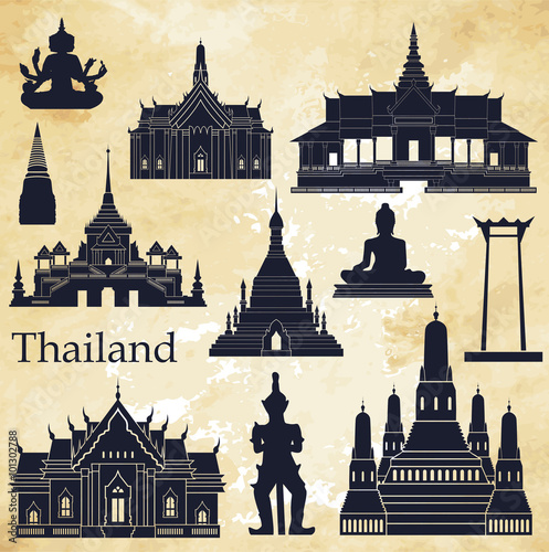 Thailand detailed skyline. Vector illustration