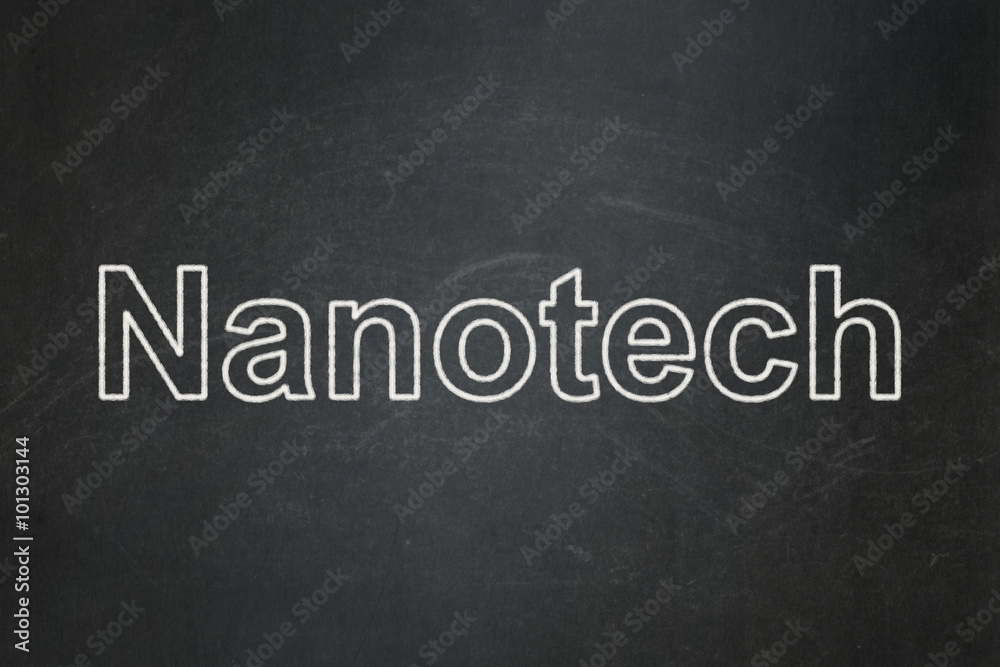 Science concept: Nanotech on chalkboard background