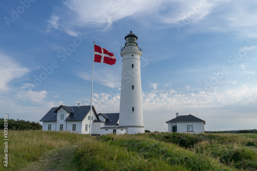 Scenic view of lighthouse of Hirtshals in denmark. © 1tomm