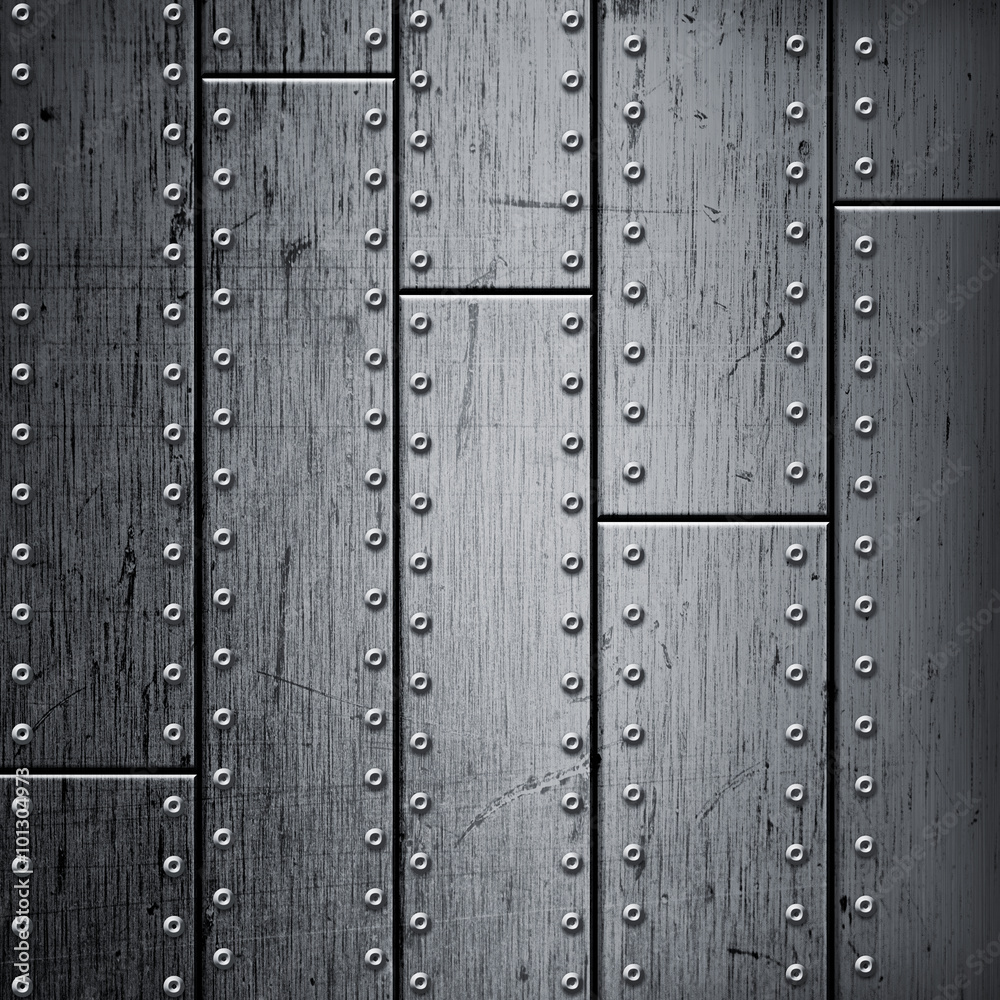 Fototapeta premium Metal texture with rivets