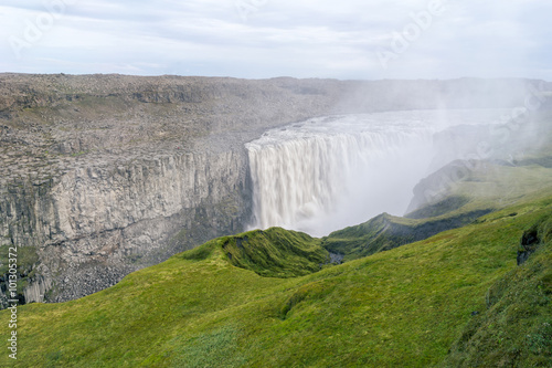 Scenic view of majestic Dettifoss waterfall, North Iceland.