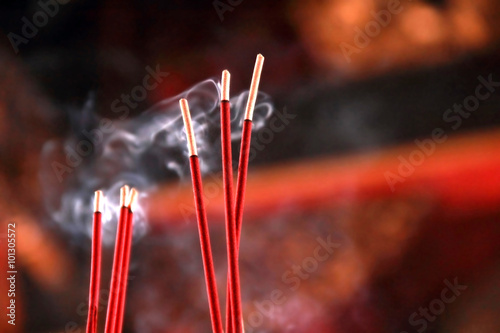 Burning incense stick
