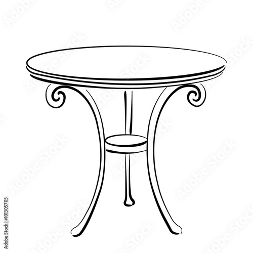 Sketched table. Table sketch illustration.