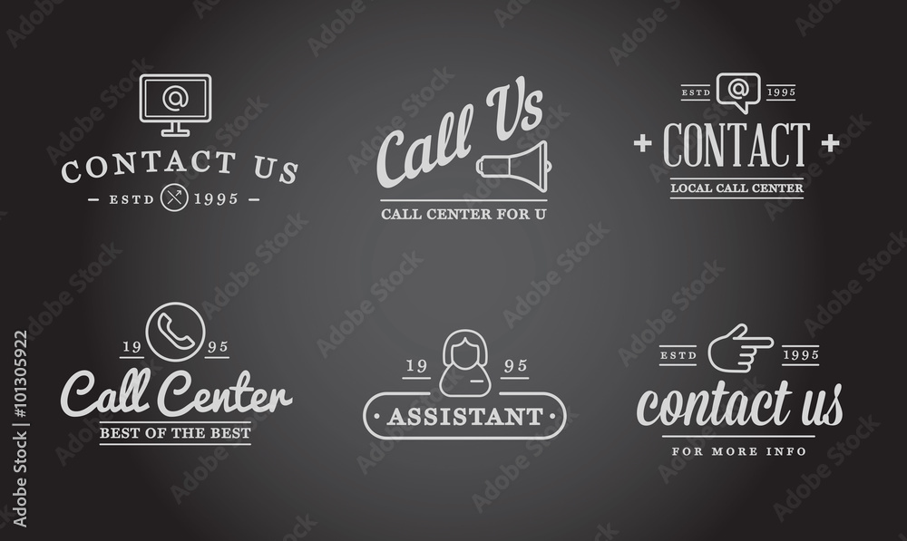 Set of Contact us Service Elements and Assistance Support can be used as Logo or Icon in premium quality Set of Contact us Service Elements and Assistance Support can be used as Logo or Icon in premium quality