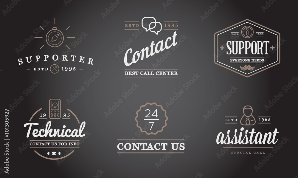 Set of Contact us Service Elements and Assistance Support can be used as Logo or Icon in premium quality Set of Contact us Service Elements and Assistance Support can be used as Logo or Icon in premium quality