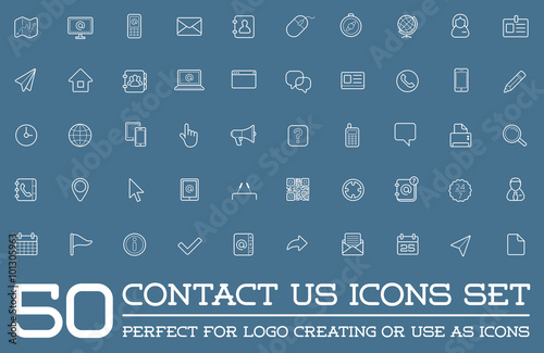 Set of Contact us Service Elements and Assistance Support can be used as Logo or Icon in premium quality