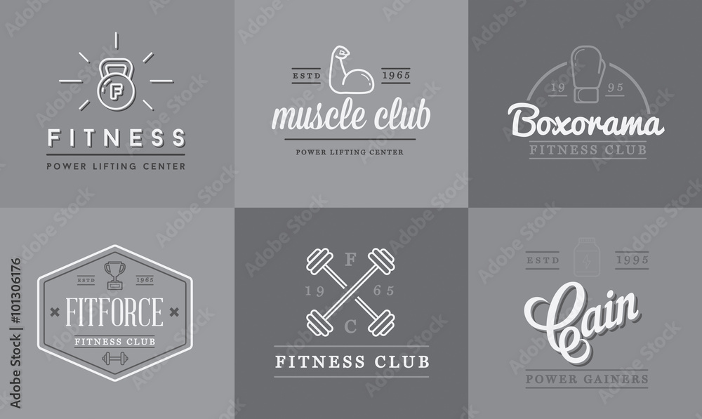 Set of Vector Fitness Aerobics Gym Elements and Fitness Icons Illustration can be used as Logo or Icon in premium quality Set of Vector Fitness Aerobics Gym Elements and Fitness Icons Illustration can be used as Logo or Icon in premium quality