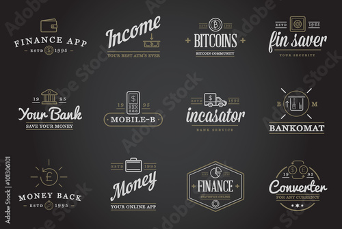 Set of Vector Finance Elements and Money Business as Illustration can be used as Logo or Icon in premium quality