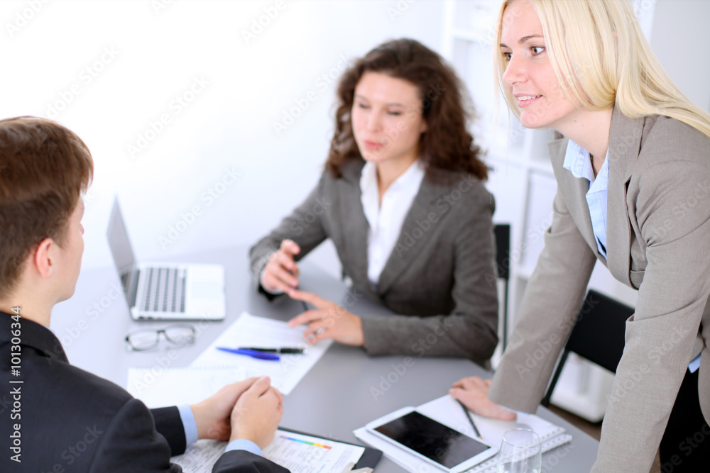 A group of business people at meeting A group of business people at meeting