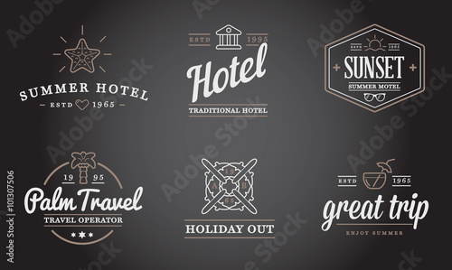 Set of Vector Travel Tourism and Holiday Elements Icons Illustration can be used as Logo or Icon in premium quality