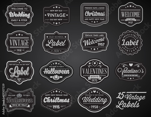 Vector Set of Vintage Retro Styled Premium Design Labels