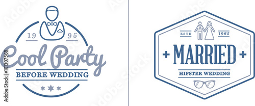 Set of Vector Wedding Love Elements Merry Me Illustration can be used as Logo or Icon in premium quality