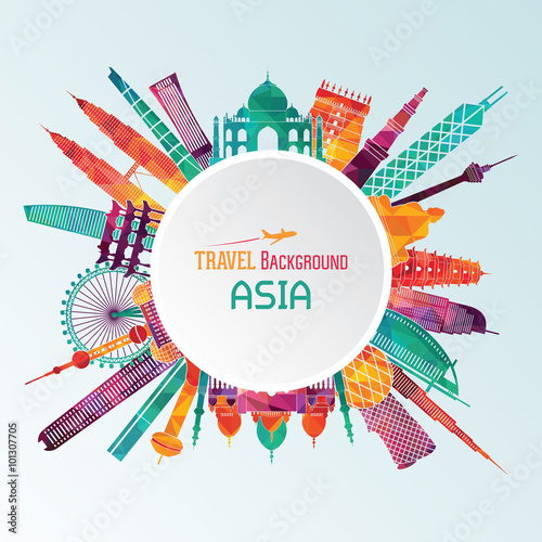 Asia detailed silhouette. Vector illustration