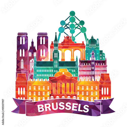 Brussels detailed silhouette. Vector illustration