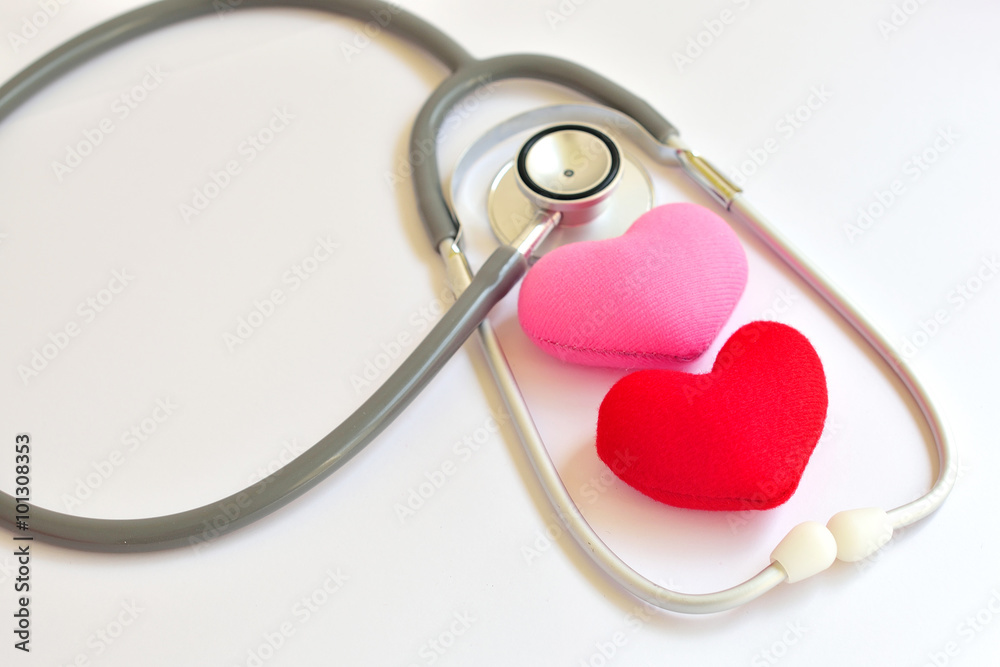 Heart with stethoscope, Heart healthy concept
Heart with stethoscope, Heart healthy concept