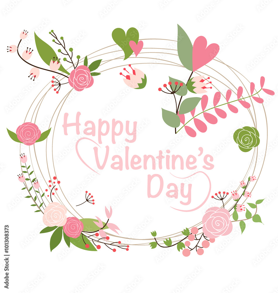 Valentine`s Day card. Vector illustration.