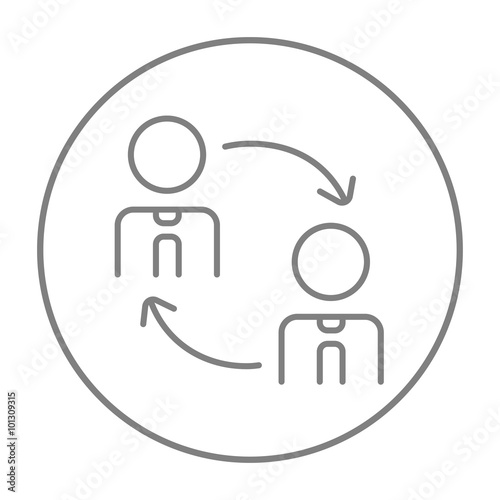 Staff turnover line icon.