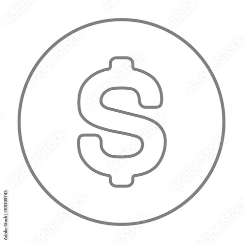 Dollar symbol line icon.