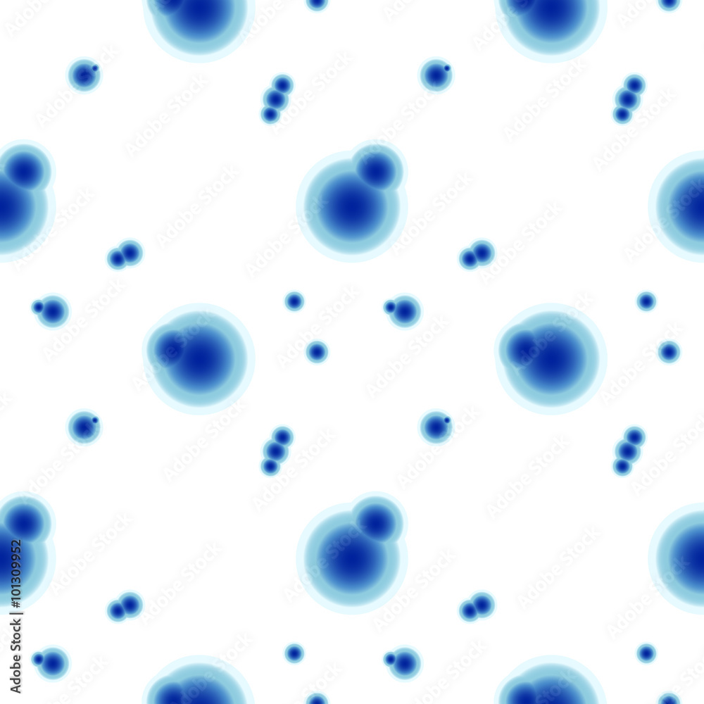 Scientific seamless pattern with blue molecules