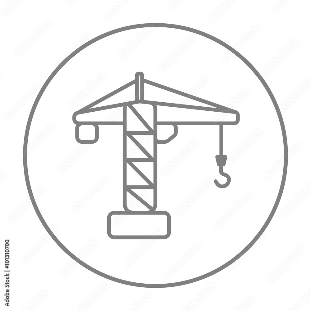 Construction crane line icon.