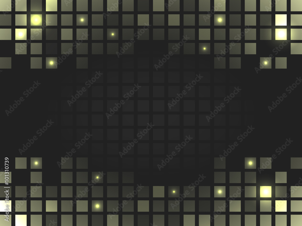 Abstract vector square golden mosaic background with place for your content.