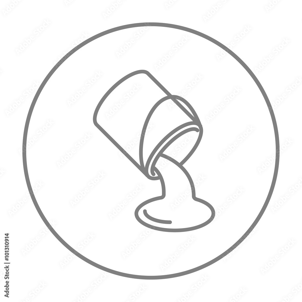 Paint pouring from bucket line icon. Paint pouring from bucket line icon.