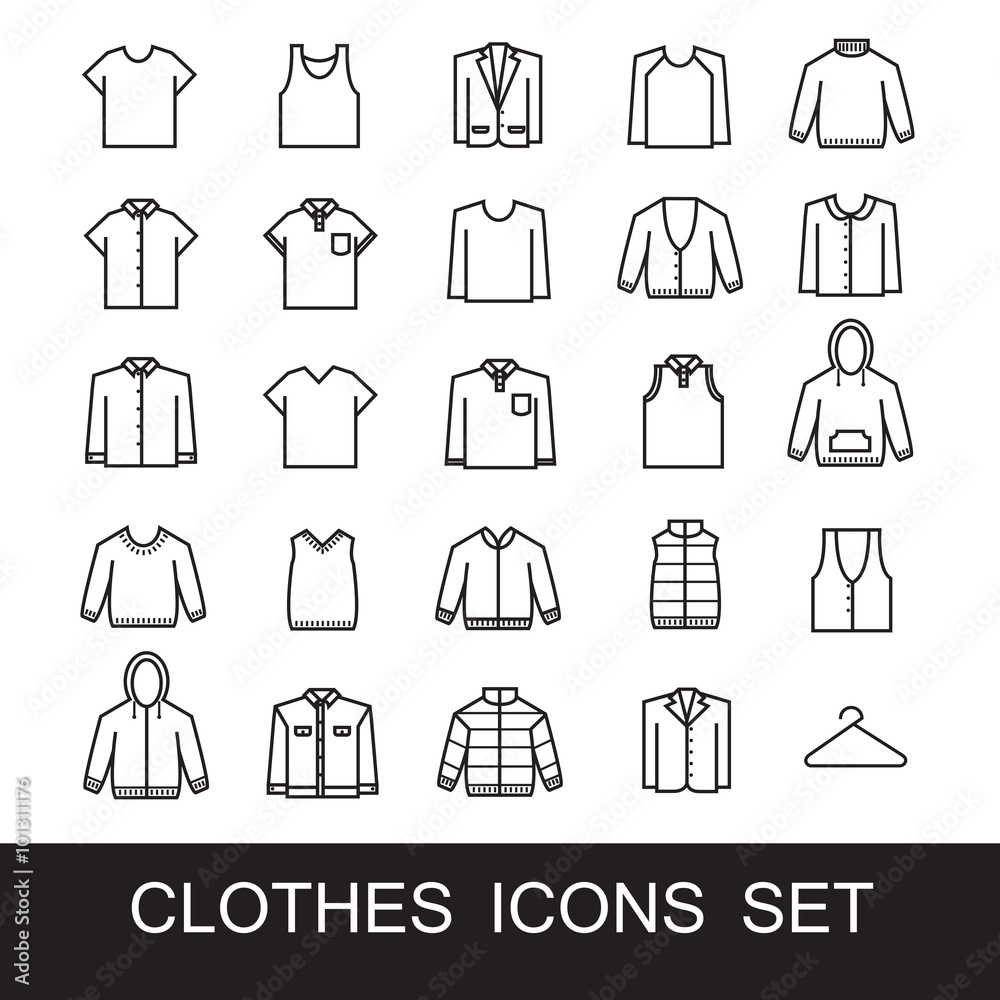 Clothes icon set Clothes icon set