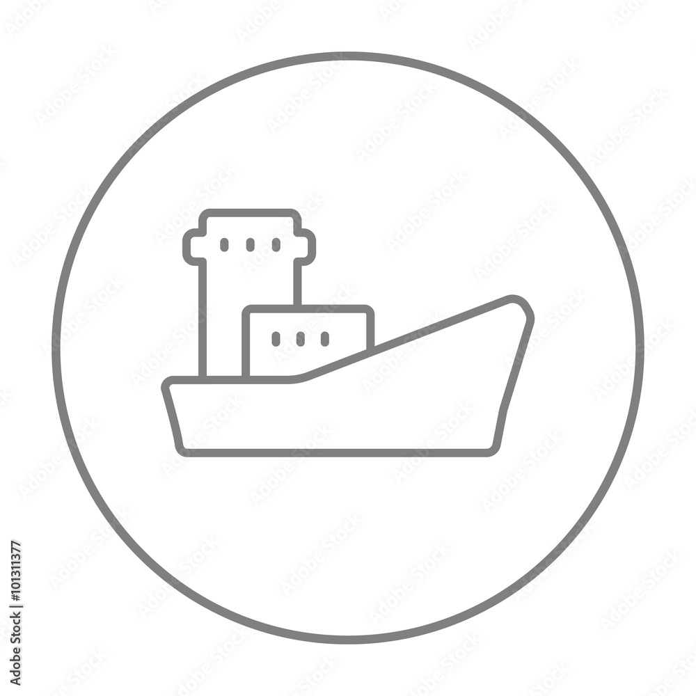 Cargo container ship line icon. Cargo container ship line icon.