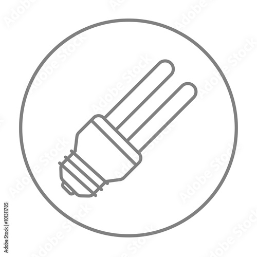 Energy saving light bulb line icon.