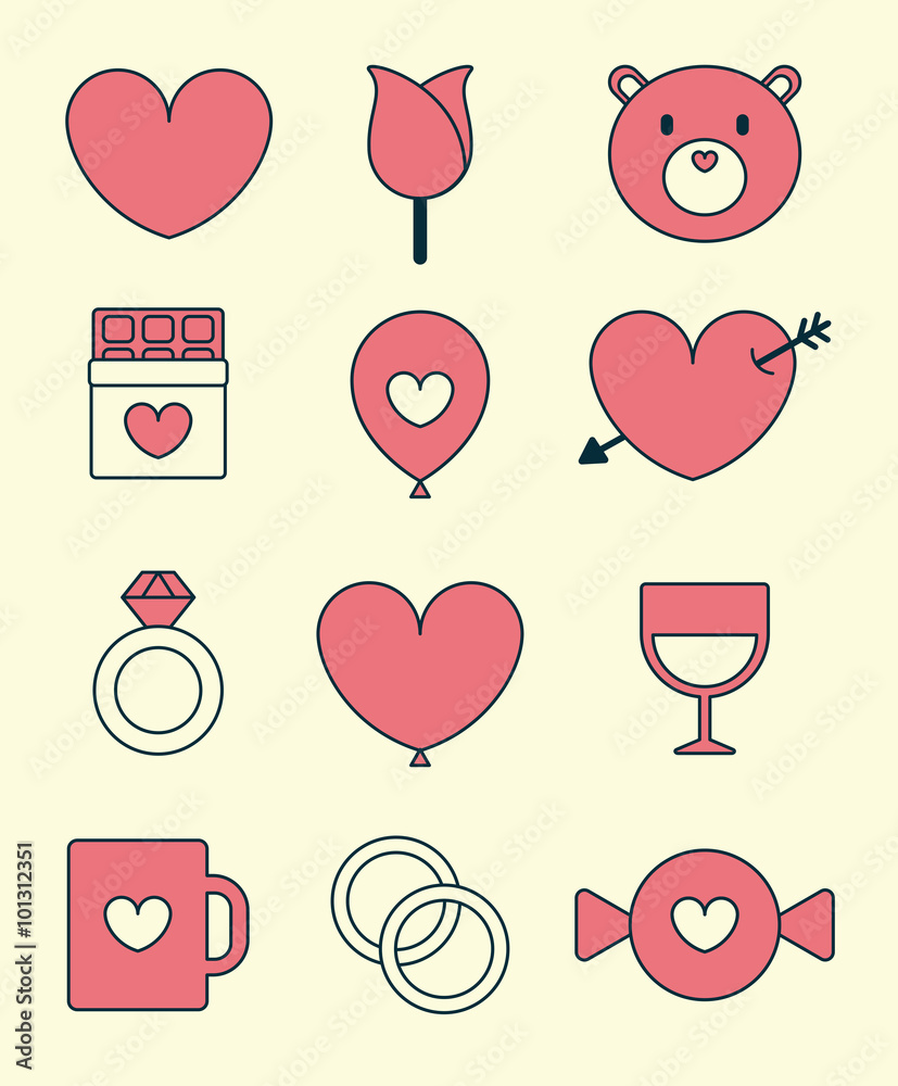 Valentine's Day Icon Set Valentine's Day Icon Set
