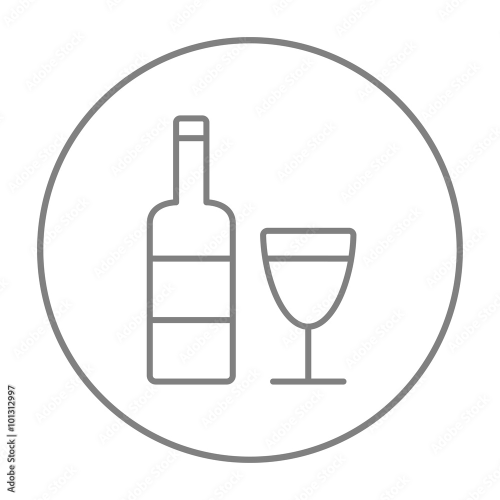 Bottle of wine line icon. Bottle of wine line icon.
