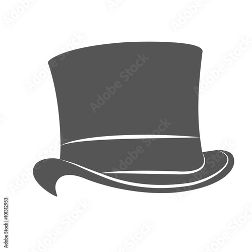 Vintage man s top hat label. Top hat illustration.