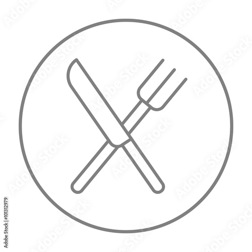 Knife and fork line icon.