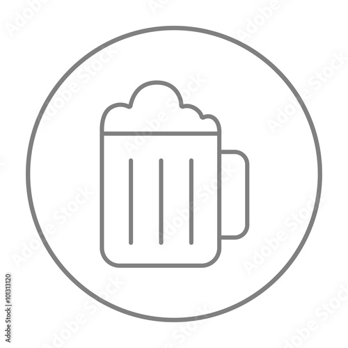 Mug of beer line icon.