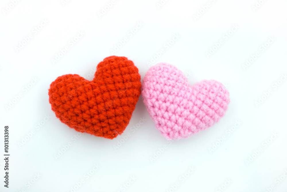 Heart made from yarn on a white background. Heart made from yarn on a white background.